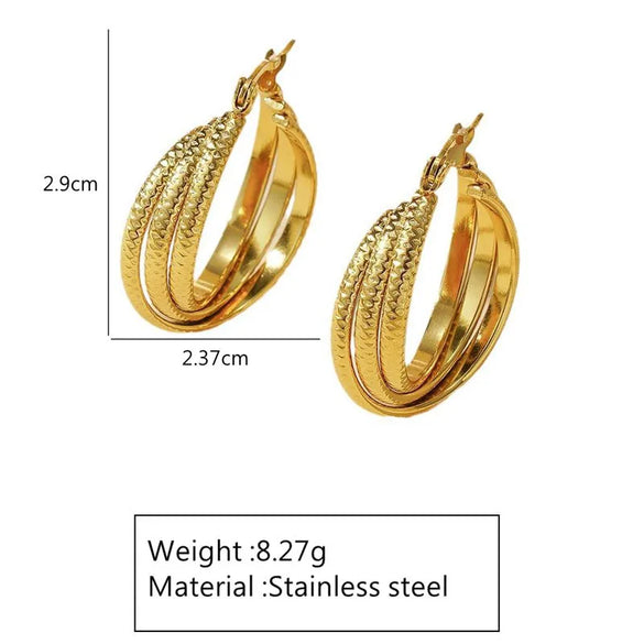 1 Pair Elegant Lady Streetwear Geometric Circle Plating 304 Stainless Steel 18K Gold Plated Earrings