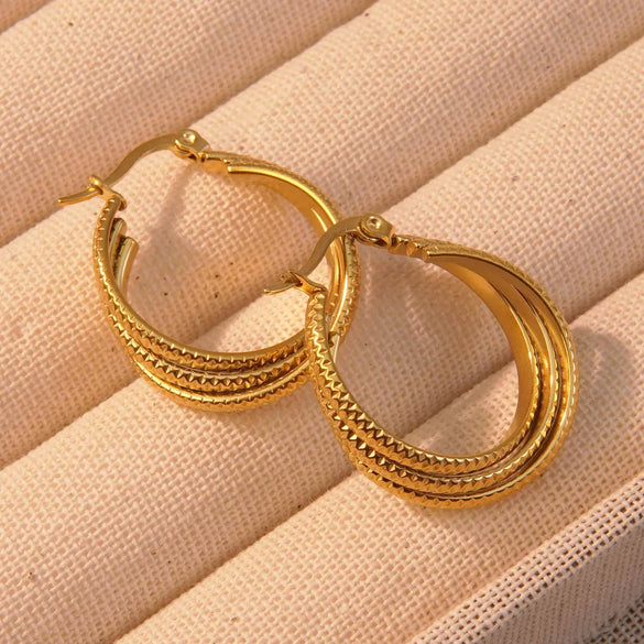 1 Pair Elegant Lady Streetwear Geometric Circle Plating 304 Stainless Steel 18K Gold Plated Earrings