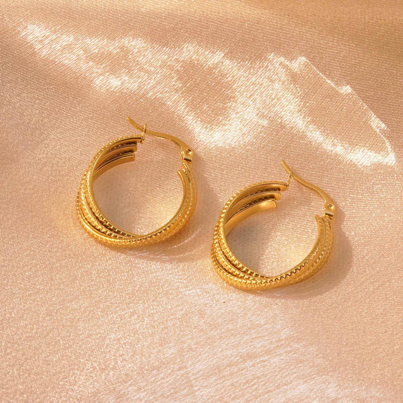 1 Pair Elegant Lady Streetwear Geometric Circle Plating 304 Stainless Steel 18K Gold Plated Earrings