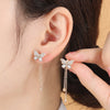 1 Pair Elegant Lady Tassel Butterfly Inlay Alloy Rhinestones Drop Earrings