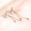 1 Pair Elegant Lady Tassel Butterfly Inlay Alloy Rhinestones Drop Earrings