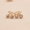 1 Pair Elegant Leaf Crown Plating Copper Zircon Ear Studs