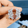 1 Pair Elegant Leaf Flower Inlay Copper Zircon Ear Studs