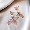 1 Pair Elegant Luxurious Fish Tail Alloy Drop Earrings