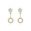 1 Pair Elegant Luxurious Round Plating Inlay Copper Zircon Gold Plated Drop Earrings