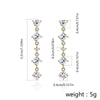 1 Pair Elegant Luxurious Round Plating Inlay Copper Zircon Gold Plated Drop Earrings