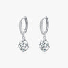 1 Pair Elegant Luxurious Round Plating Inlay Sterling Silver Zircon Rhodium Plated Drop Earrings