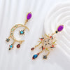 1 Pair Elegant Luxurious Sun Moon Plating Inlay Alloy Artificial Pearls Resin Rhinestones Gold Plated Drop Earrings