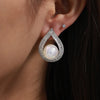 1 Pair Elegant Luxurious XUPING Water Droplets Inlay Copper Artificial Gemstones Artificial Pearls 18K Gold Plated Platinum Plated Ear Studs