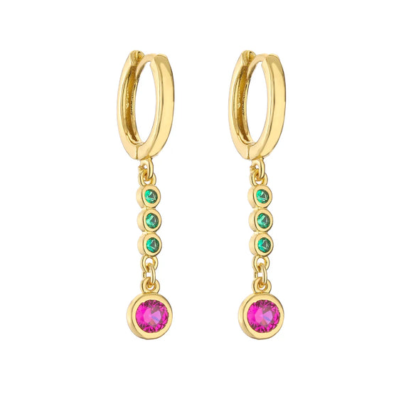 1 Pair Elegant Modern Style Geometric Copper Plating Inlay Zircon Drop Earrings