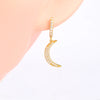 1 Pair Elegant Moon Inlay Sterling Silver Zircon Earrings
