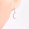 1 Pair Elegant Moon Inlay Sterling Silver Zircon Earrings