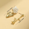 1 Pair Elegant Pastoral Leaves Heart Shape Flower Tassel Inlay Synthetic Resin Rhinestones Gold Plated Silver Plated Drop Earrings