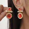 1 Pair Elegant Pastoral Streetwear Geometric Plating Inlay Alloy Resin Gold Plated Drop Earrings