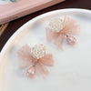 1 Pair Elegant Princess Bow Knot Resin Lace Drop Earrings