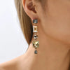 1 Pair Elegant Punk Square Tassel Plating Inlay Zinc Alloy Glass Dangling Earrings