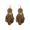 1 Pair Elegant Retro Ethnic Style Leaf Alloy Wood Shell Drop Earrings