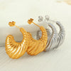 1 Pair Elegant Retro Modern Style Moon Plating 304 Stainless Steel 18K Gold Plated Earrings