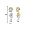 1 Pair Elegant Retro Water Droplets Plating Inlay Alloy Imitation Pearl Resin Rhinestones Drop Earrings