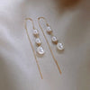 1 Pair Elegant Round Imitation Pearl Alloy Copper Ear Line