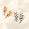 1 Pair Elegant Shiny Flower Plating Inlay Copper Zircon White Gold Plated Gold Plated Ear Studs