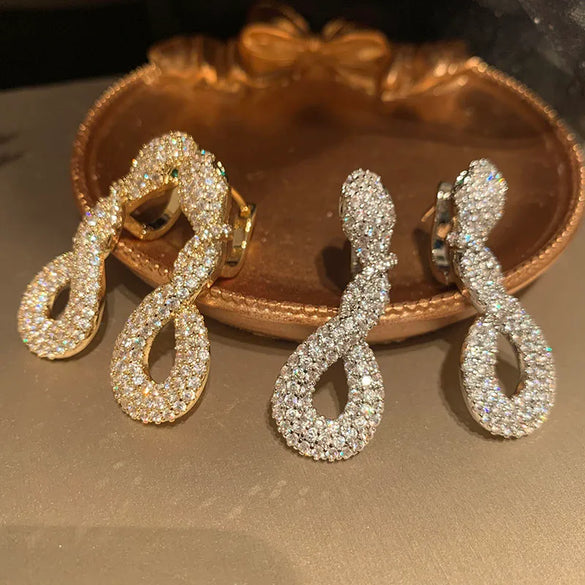 1 Pair Elegant Shiny Star Moon Plating Inlay Brass Zircon K Gold Plated Ear Studs