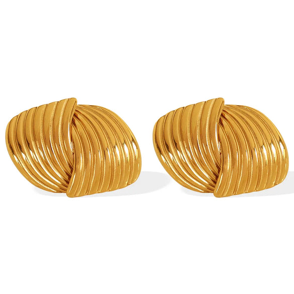 1 Pair Elegant Simple Style Asymmetrical Solid Color Polishing Plating 304 Stainless Steel 18K Gold Plated Ear Studs