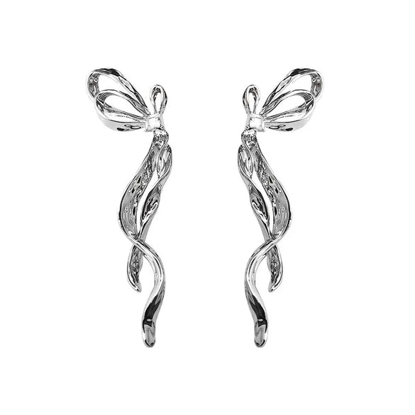 1 Pair Elegant Simple Style Bow Knot Plating Alloy Ear Studs