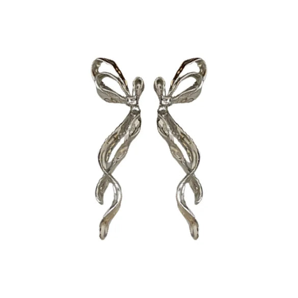 1 Pair Elegant Simple Style Bow Knot Plating Alloy Ear Studs