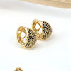 1 Pair Elegant Simple Style C Shape Plating Inlay Copper Zircon 18K Gold Plated Earrings