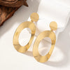 1 Pair Elegant Simple Style Circle Solid Color Plating Hollow Out Ferroalloy 14k Gold Plated Drop Earrings