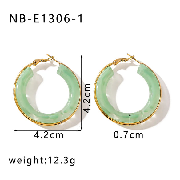 1 Pair Elegant Simple Style Classic Style Circle Multicolor Simple Plating 304 Stainless Steel 18K Gold Plated Earrings
