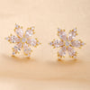 1 Pair Elegant Simple Style Flower Plating Inlay Copper Zircon 18K Gold Plated Ear Studs