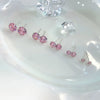 S925 Sterling Silver Needle Pink Diamond Stud Earrings Female Compact Mini 3a Grade Zircon Ear Bone Stud Sleeping No Need To Take Off Ear-Caring Earrings