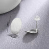 1 Pair Elegant Simple Style Oval Plating Sterling Silver Silver Plated Ear Studs