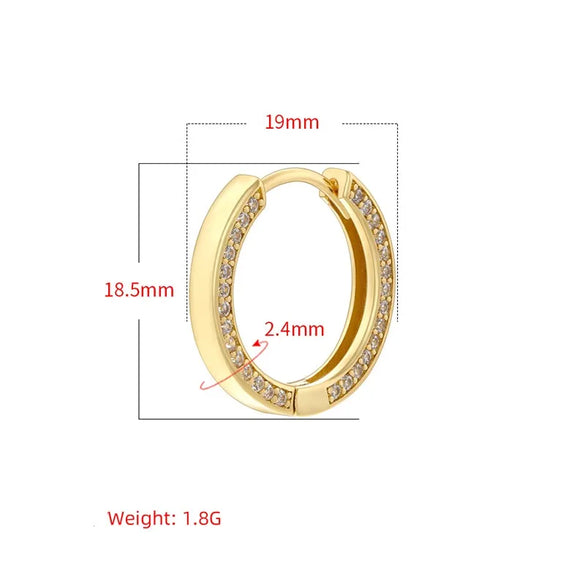 1 Pair Elegant Simple Style Round Plating Inlay Copper Zircon 18K Gold Plated Drop Earrings