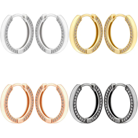 1 Pair Elegant Simple Style Round Plating Inlay Copper Zircon 18K Gold Plated Drop Earrings