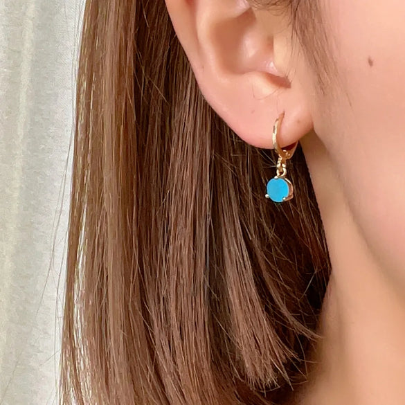 1 Pair Elegant Simple Style Shiny Geometric Round Water Droplets Plating Inlay Copper Zircon Drop Earrings