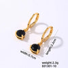 1 Pair Elegant Simple Style Shiny Geometric Round Water Droplets Plating Inlay Copper Zircon Drop Earrings