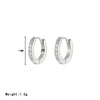 1 Pair Elegant Simple Style Solid Color Inlay Stainless Steel Zircon White Gold Plated Gold Plated Hoop Earrings
