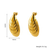 1 Pair Elegant Simple Style Solid Color Round Lingge Plating 304 Stainless Steel 18K Gold Plated Ear Studs