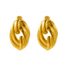 1 Pair Elegant Simple Style Solid Color Round Lingge Plating 304 Stainless Steel 18K Gold Plated Ear Studs