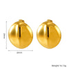1 Pair Elegant Simple Style Solid Color Round Lingge Plating 304 Stainless Steel 18K Gold Plated Ear Studs