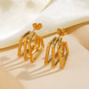 1 Pair Elegant Simple Style Streetwear Lines Plating Stainless Steel 18k Gold Plated Earrings