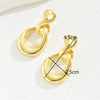 1 Pair Elegant Solid Color Copper 18K Gold Plated Drop Earrings