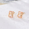 1 Pair Elegant Square Plating Inlay Metal Brass Zircon Gold Plated Ear Studs