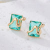 1 Pair Elegant Square Plating Inlay Metal Brass Zircon Gold Plated Ear Studs