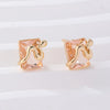 1 Pair Elegant Square Plating Inlay Metal Brass Zircon Gold Plated Ear Studs