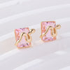 1 Pair Elegant Square Plating Inlay Metal Brass Zircon Gold Plated Ear Studs