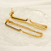 1 Pair Elegant Streetwear Lines Chain Inlay 304 Stainless Steel Rhinestones 18K Gold Plated Drop Earrings